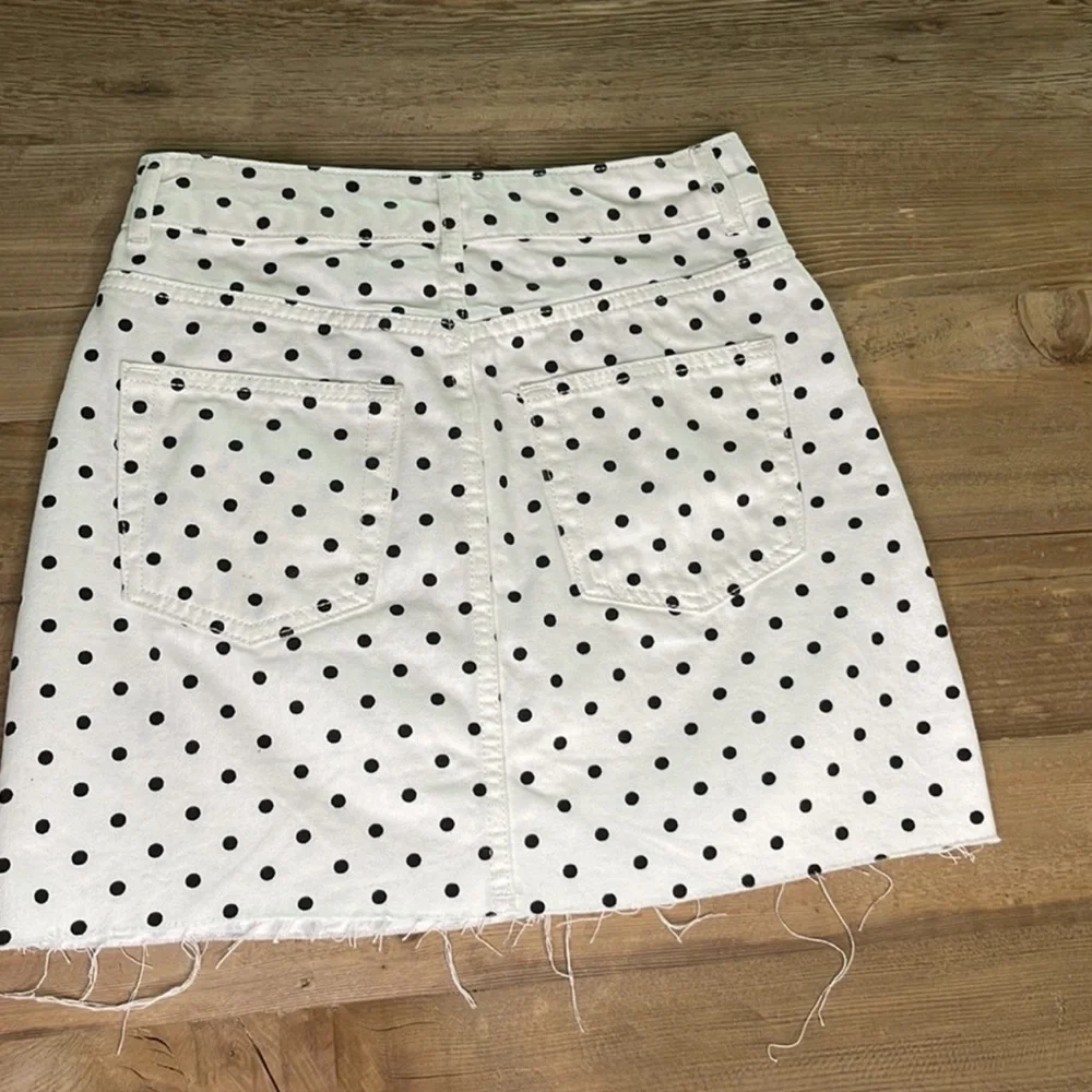 TopShop Polka Dot Jean Skirt.  US2